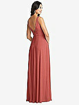 Rear View Thumbnail - Coral Pink Bella Bridesmaids Dress BB131