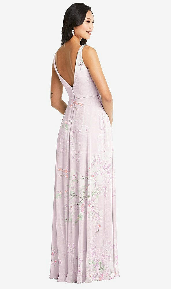 Back View - Watercolor Print Bella Bridesmaids Dress BB131