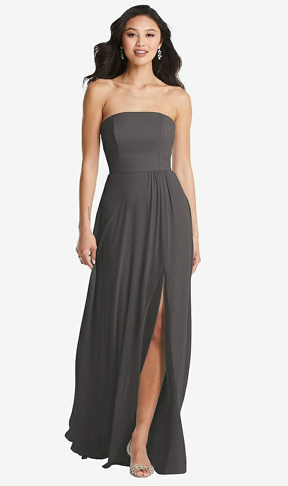 Front View - Caviar Gray Bella Bridesmaids Dress BB132