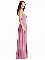 Side View Thumbnail - Powder Pink Bella Bridesmaids Dress BB132