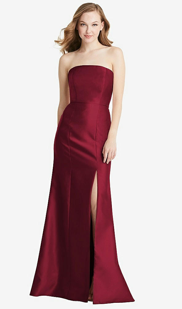 Front View - Burgundy Bella Bridesmaids Dress BB133