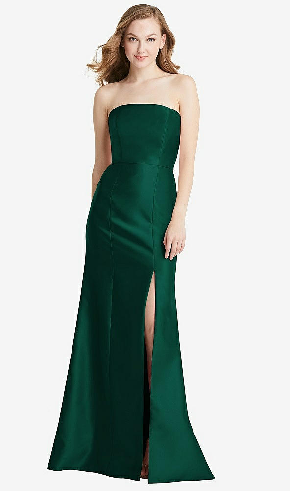 Front View - Hunter Green Bella Bridesmaids Dress BB133