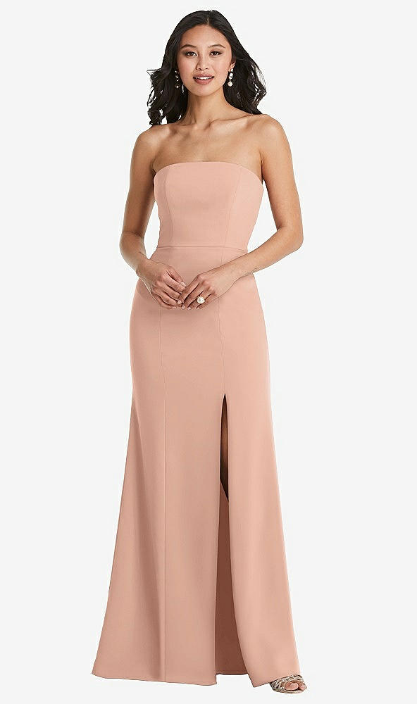 Front View - Pale Peach Bella Bridesmaids Dress BB134