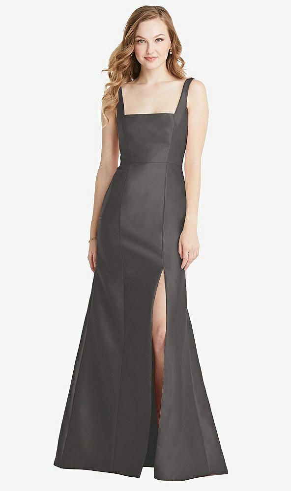 Front View - Caviar Gray Bella Bridesmaids Dress BB135