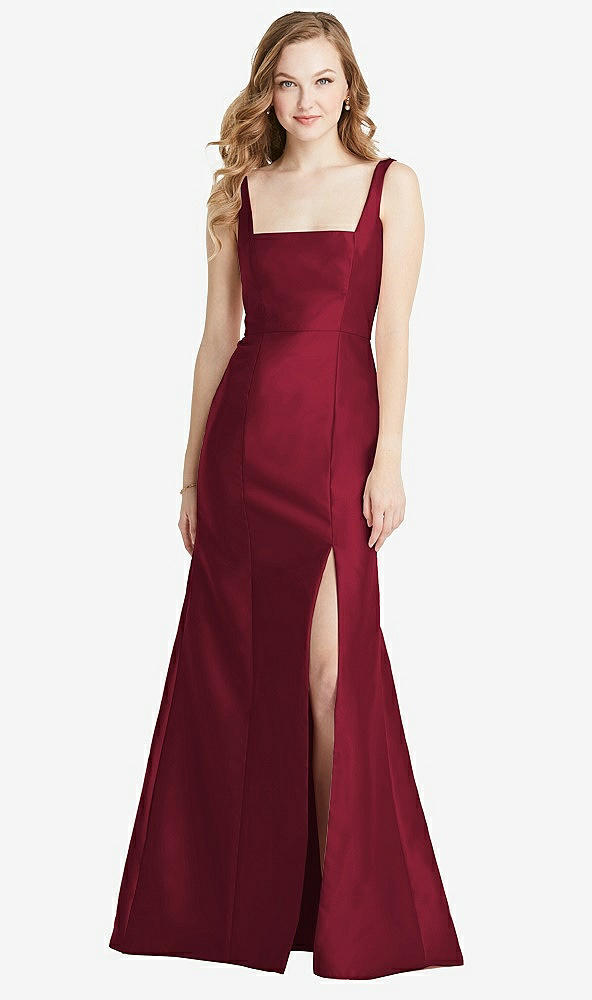 Front View - Burgundy Bella Bridesmaids Dress BB135