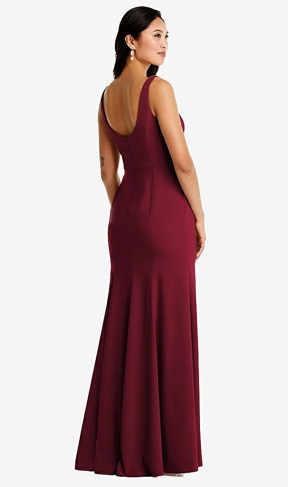 Back View - Burgundy Bella Bridesmaids Dress BB136