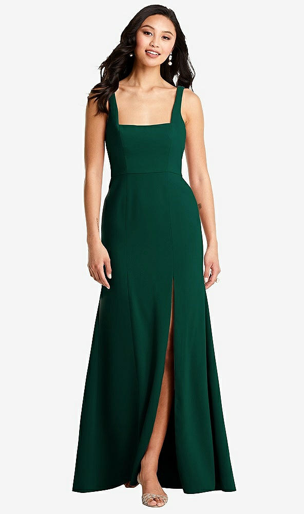 Front View - Hunter Green Bella Bridesmaids Dress BB136