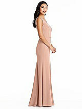 Side View Thumbnail - Pale Peach Bella Bridesmaids Dress BB138