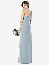 Rear View Thumbnail - Mist One-Shoulder Crepe Trumpet Gown with Front Slit