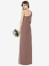 Rear View Thumbnail - Sienna One-Shoulder Crepe Trumpet Gown with Front Slit