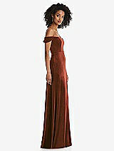 Alt View 1 Thumbnail - Auburn Moon Off-the-Shoulder Flounce Sleeve Velvet Maxi Dress