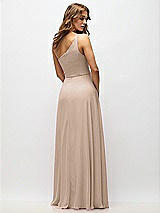 Alt View 3 Thumbnail - Topaz One-Shoulder Chiffon Maxi Dress with Shirred Front Slit