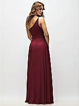 Alt View 3 Thumbnail - Cabernet One-Shoulder Chiffon Maxi Dress with Shirred Front Slit