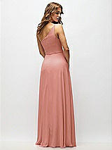 Alt View 3 Thumbnail - Desert Rose One-Shoulder Chiffon Maxi Dress with Shirred Front Slit