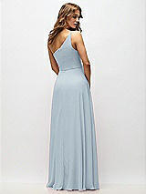 Alt View 3 Thumbnail - Mist One-Shoulder Chiffon Maxi Dress with Shirred Front Slit