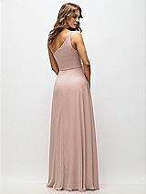 Alt View 3 Thumbnail - Neu Nude One-Shoulder Chiffon Maxi Dress with Shirred Front Slit