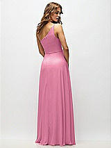 Alt View 3 Thumbnail - Orchid Pink One-Shoulder Chiffon Maxi Dress with Shirred Front Slit
