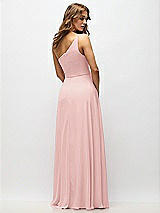 Alt View 3 Thumbnail - Rose One-Shoulder Chiffon Maxi Dress with Shirred Front Slit