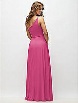 Alt View 3 Thumbnail - Tea Rose One-Shoulder Chiffon Maxi Dress with Shirred Front Slit