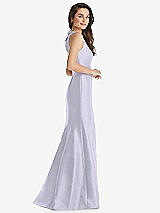 Side View Thumbnail - Silver Dove Jewel Neck Bowed Open-Back Trumpet Dress with Front Slit