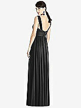 Rear View Thumbnail - Black & Light Nude Illusion Plunge Neck Shirred Maxi Dress