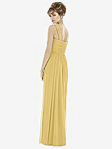 Rear View Thumbnail - Maize One-Shoulder Asymmetrical Draped Wrap Maxi Dress