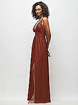 Alt View 3 Thumbnail - Auburn Moon Deep V-Neck Shirred Skirt Maxi Dress with Convertible Straps