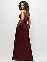 Alt View 4 Thumbnail - Cabernet Deep V-Neck Shirred Skirt Maxi Dress with Convertible Straps