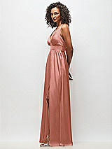 Alt View 3 Thumbnail - Desert Rose Deep V-Neck Shirred Skirt Maxi Dress with Convertible Straps