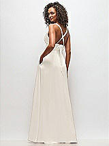 Alt View 4 Thumbnail - Ivory Deep V-Neck Shirred Skirt Maxi Dress with Convertible Straps