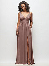 Alt View 2 Thumbnail - Sienna Deep V-Neck Shirred Skirt Maxi Dress with Convertible Straps