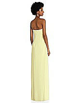 Alt View 4 Thumbnail - Butter Yellow Draped Chiffon Grecian Column Gown with Convertible Straps