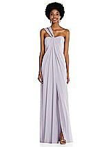 Alt View 1 Thumbnail - Moondance Draped Chiffon Grecian Column Gown with Convertible Straps