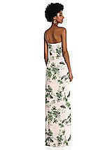 Alt View 4 Thumbnail - Palm Beach Print Draped Chiffon Grecian Column Gown with Convertible Straps