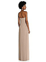 Alt View 4 Thumbnail - Topaz Draped Chiffon Grecian Column Gown with Convertible Straps