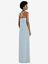 Side View Thumbnail - Mist Draped Chiffon Grecian Column Gown with Convertible Straps