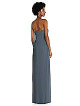 Alt View 4 Thumbnail - Silverstone Draped Chiffon Grecian Column Gown with Convertible Straps