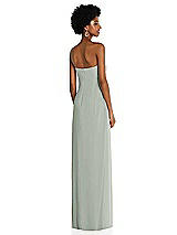 Alt View 4 Thumbnail - Willow Green Draped Chiffon Grecian Column Gown with Convertible Straps