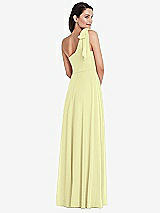 Alt View 3 Thumbnail - Butter Yellow Draped One-Shoulder Maxi Dress with Scarf Bow