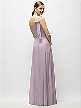 Alt View 6 Thumbnail - Lilac Dusk Draped One-Shoulder Maxi Dress with Scarf Bow
