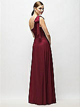 Alt View 6 Thumbnail - Cabernet Draped One-Shoulder Maxi Dress with Scarf Bow