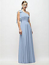 Alt View 4 Thumbnail - Cloudy Draped One-Shoulder Maxi Dress with Scarf Bow