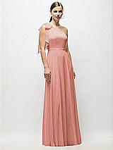 Alt View 4 Thumbnail - Desert Rose Draped One-Shoulder Maxi Dress with Scarf Bow