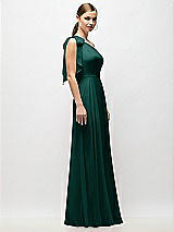 Alt View 5 Thumbnail - Evergreen Draped One-Shoulder Maxi Dress with Scarf Bow