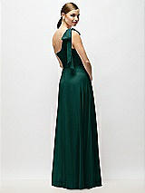 Alt View 6 Thumbnail - Evergreen Draped One-Shoulder Maxi Dress with Scarf Bow