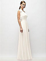 Alt View 5 Thumbnail - Ivory Draped One-Shoulder Maxi Dress with Scarf Bow