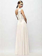 Alt View 6 Thumbnail - Ivory Draped One-Shoulder Maxi Dress with Scarf Bow