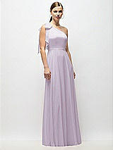 Alt View 4 Thumbnail - Lilac Haze Draped One-Shoulder Maxi Dress with Scarf Bow