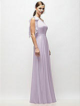 Alt View 5 Thumbnail - Lilac Haze Draped One-Shoulder Maxi Dress with Scarf Bow