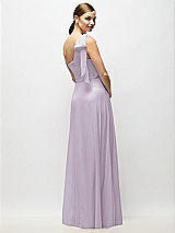 Alt View 6 Thumbnail - Lilac Haze Draped One-Shoulder Maxi Dress with Scarf Bow